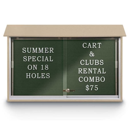 United Visual Products Outdoor Enclosed Combo Board, 72"x36", Bronze Frame/Blue & Burgundy UVCB7236ODBZ-BLUE-DBURGU